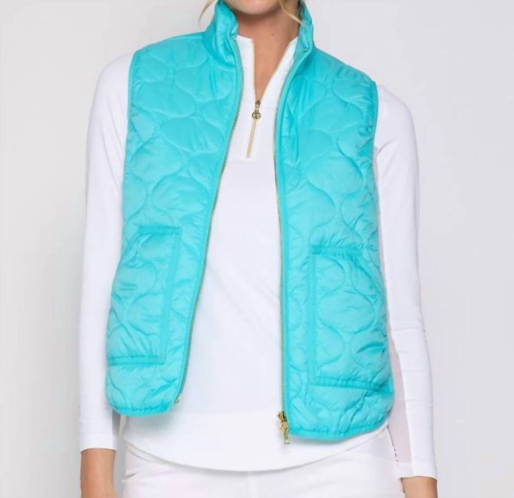 NEW G LIFESTYLE padded vest in caribbean turquoise